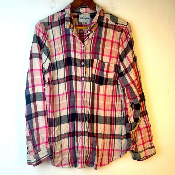 Wrangler Plaid Button Front Top - Picture 1 of 3